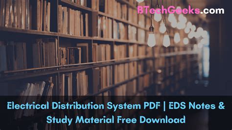Electrical Distribution System PDF | EDS Notes & Study Material Free ...