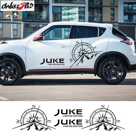 Both Side Racing Stripes For Nissan Juke Nismo Car Door Skirt Stickers