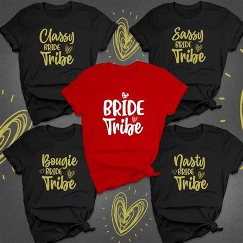 Bride And Bridesmaid T-shirts India, Mumbai. Custom Bride Squad T-shirts In Mumbai at Rs 299 ...