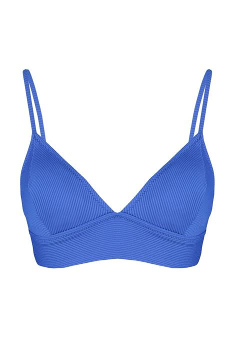 TRENDYOLMİLLA Saks Üçgen Dokulu Bikini Üstü TBESS BU Fiyatı Yorumları Trendyolmilla
