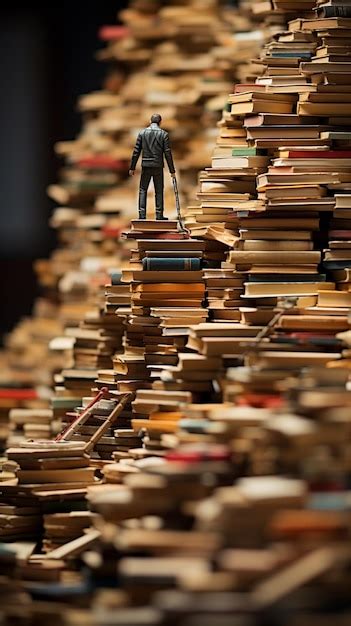 Premium Ai Image Mountain Of Books