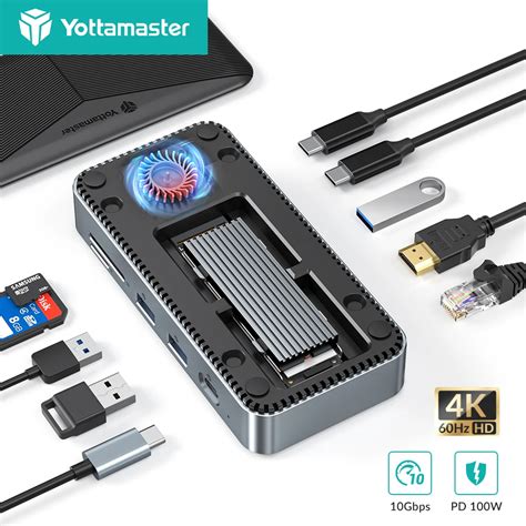 Yottamaster 10 In 1 USB Docking Station With M 2 NVMe SSD Enclsoure