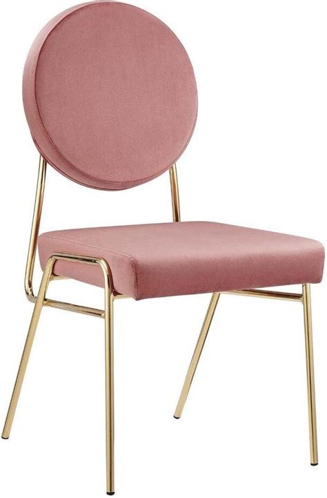 Craft Performance Velvet Dining Side Chairs Set Of 2 In Gold Dusty Rose