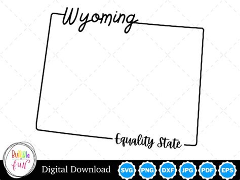 Wyoming State Outline Design Wyoming PNG Wyoming SVG Etsy