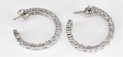 Harry Winston Inside Out Diamond And Platinum Hoop Earrings For Sale At 1stdibs Harry Winston