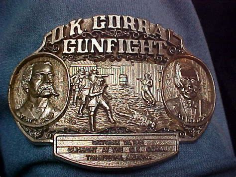 Wyatt Earp-Doc Holiday O.K. Corral Gunfight Brass Belt buckle | #1751266314