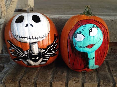 Jack And Sally Pumpkin Painting The Nightmare Before Christmas Costumes ...