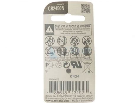 1 X Renata 2450n CR 2450 3v Lithium Coin Battery Swiss Made for sale ...