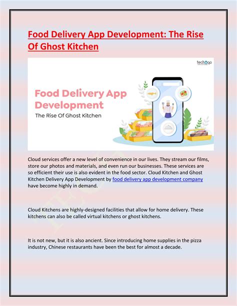 Ppt Food Delivery App Development The Rise Of Ghost Kitchen