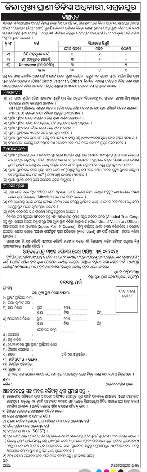 Odisha Govt Peon Recruitment 2024 Apply Offline 10th Pass Govt Job