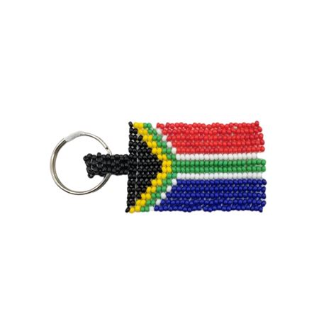 South African Flag Beaded Key Ring Woza Moya