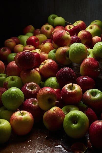 Un Tas De Pommes Rouges Et Vertes Avec Une Qui Dit Pomme Dessus