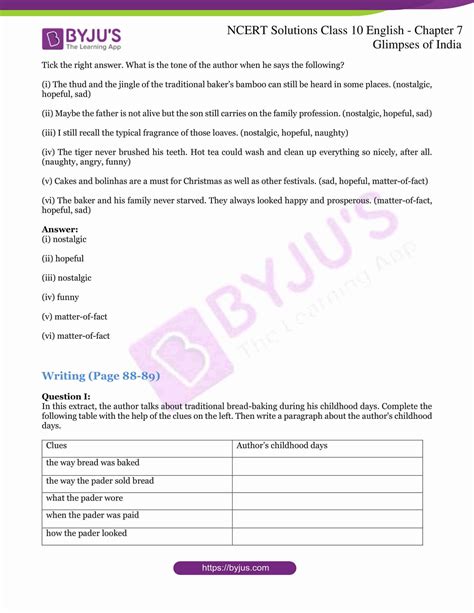 Ncert Solutions For Class 10 English First Flight Chapter 7 Glimpses Of India The Trees 2022