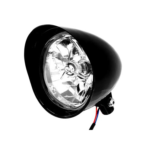 Black Bullet Tri Bar 5 75 Motorcycle Headlight For Harley Sportster Dyna Cafe Racer Buy Black