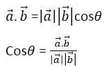 How to find angle between two vectors with magnitudes?