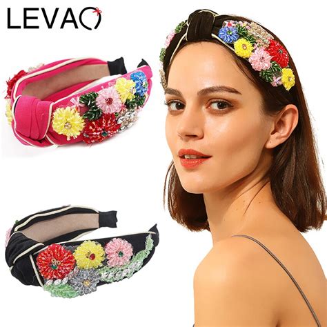 Crystal Flower Hairbands Head Bands Wide Headband Girls Bow Aliexpress