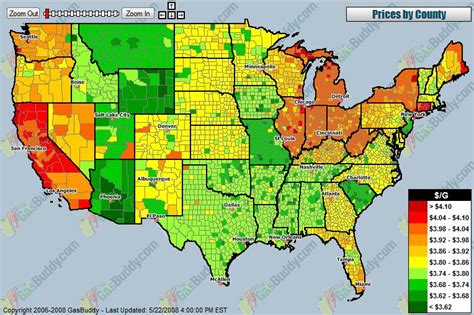 USA National Gas Temperature Map » BagOfNothing.com