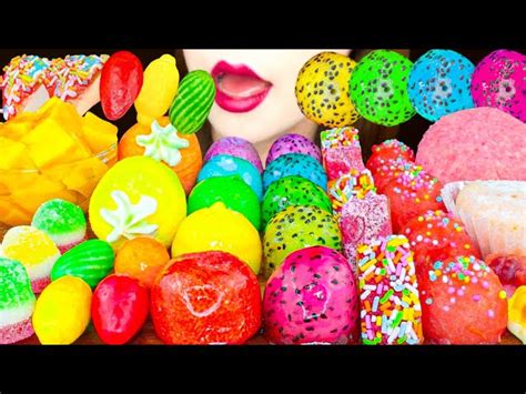 ASMRRAINBOW DESSERTS FRUITS PARTY MUKBANG 먹방 食べる音 EATING SOUNDS NO