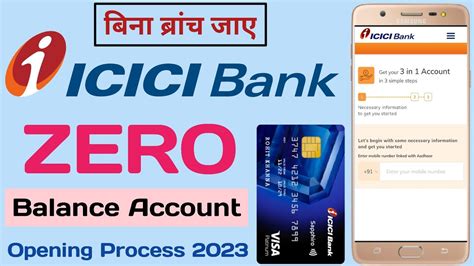 Icici Zero Balance Account Opening Online How To Open Zero