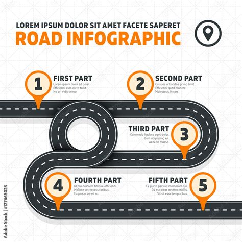 road map street highway modern vector business infographics stock