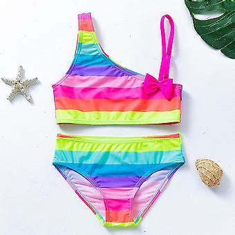 Nyt B Rnebadet J Todelt Flamingo Badedragt Til Piger Sommer Bikini S T Badedragt Til
