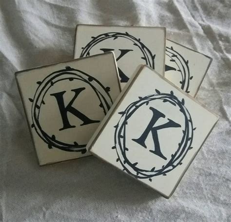 Monogram Coasters That Monogrammed Coasters Hand-painted - Etsy