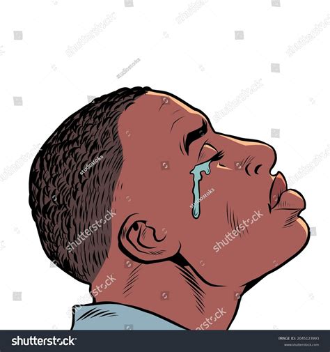 Crying Black African American Man Sad Stock Vector (Royalty Free ...