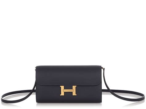 Hermès Bleu Nuit Evercolor Constance To Go Wallet Gold Hardware 2022