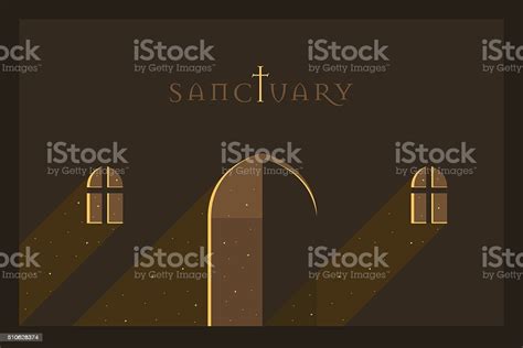 Vector Minimal Poster Sanctuary Stock Illustration Download Image Now