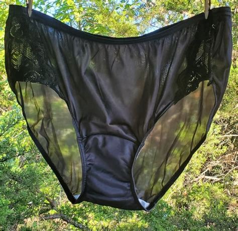 Shadowline Floral LACE Bikini Panty Shiny Nylon 9 2XL Black 11182 Silky Hot EBay