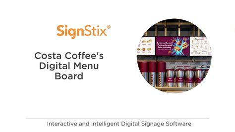 Costa Coffee Digital Menu Board SignStix YouTube