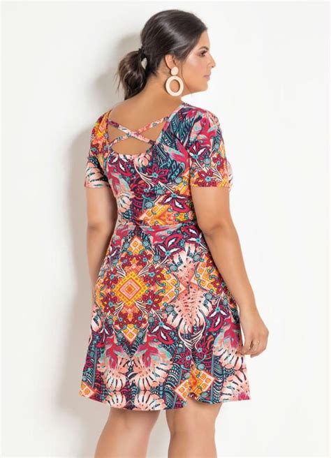 Vestido Evasê Marguerite Mix Floral Plus Size Marguerite Vestido