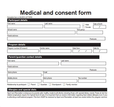 9 Medical Consent Form Examples Download For Free Sample Templates