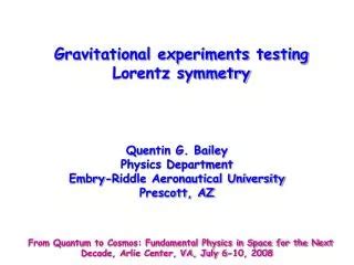 PPT Gravitational Experiments Testing Lorentz Symmetry PowerPoint