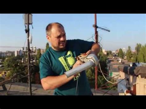Установка поворотной спутниковой антенны - YouTube