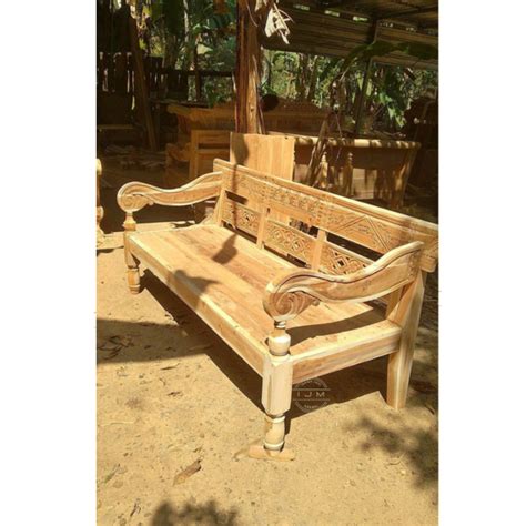 Jual Bale Bangku Daybed Model Jawa Ukiran Cantik Kayu Jati Solid Kurtsi