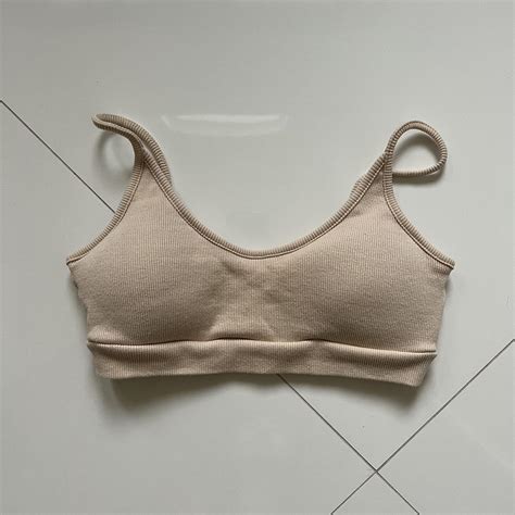 Nude Bra Top Removable Cups On Both Sides Size Depop