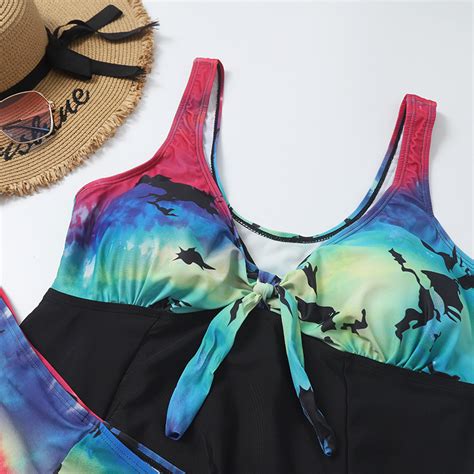 Plus Size Swimsuit Fat Woman Nylon Print Split Skirt Plus Size Swimwear Bikini On Luulla