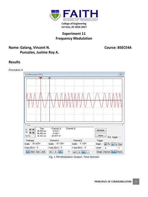 Experiment 11 Frequency Modulation Name: Galang, Vincent N. Course ... 