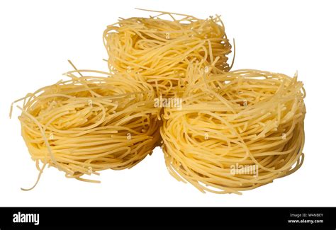 Angel Hair Nests Pasta Pile Stock Photo Alamy