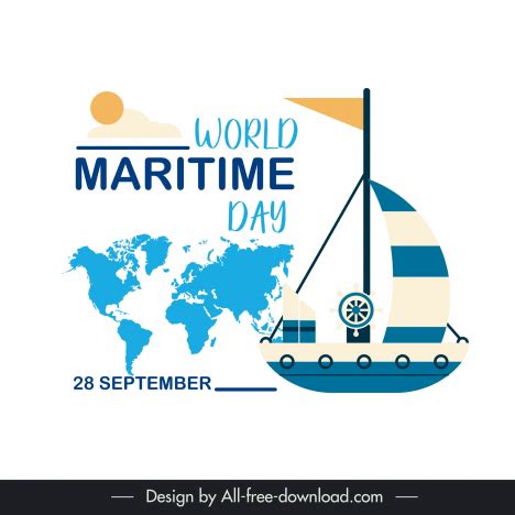 World maritime day poster template flat sail global map vectors stock in format for free ...