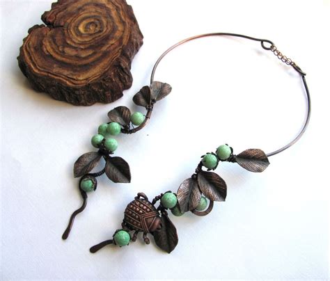 Медное колье 'Старый сад' | Beaded necklace, Jewelry, Beaded
