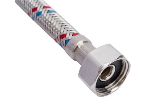 Гибкая подводка для воды (60 см; 1/2"; гайка-штуцер) VALTEC VTf.002.IS ...