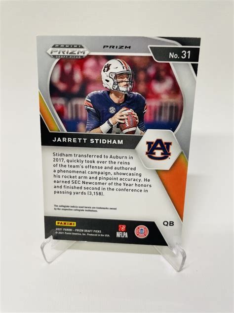 2021 Prizm Draft Picks Silver 31 Jarrett Stidham Auburn Tigers Ebay