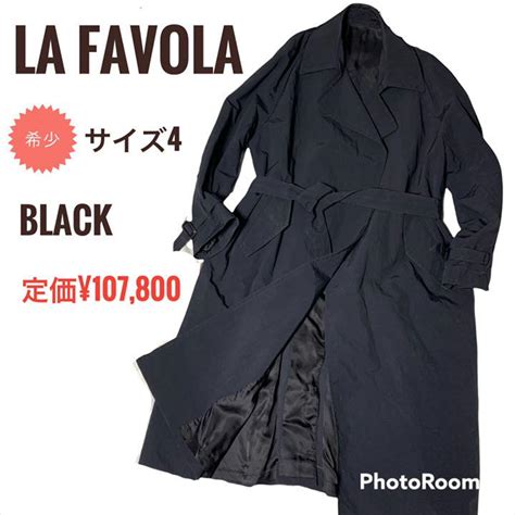 38％割引ブラック系xlll春のコレクション 【梅雨時期大活躍】レショップ取扱 La Favolaラファーボラ ラップコート トレンチ