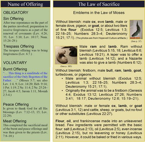 Essential Items Required to Practice the Law of Moses | Book of Mormon ...