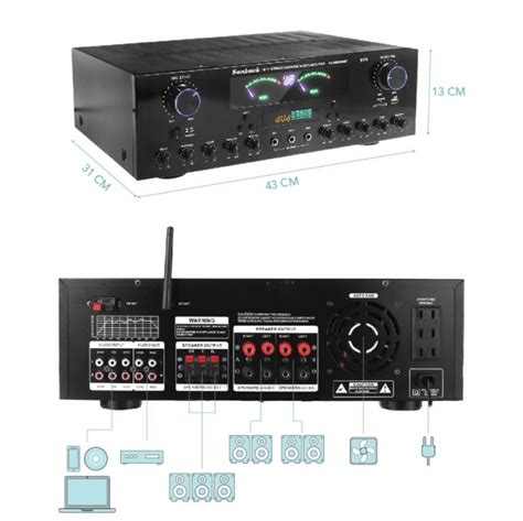 Jual Sunbuck Av-999bt 3000w 7 Channel Bluetooth Power Amplifier Hifi Av ...