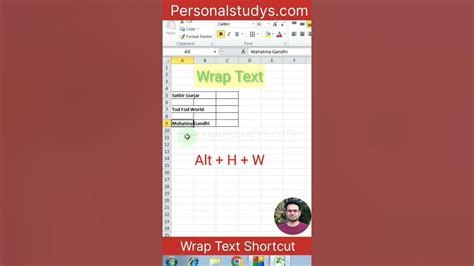 Wrap Text In Excel With Shortcut Key Excel Tips And Tricks 2022