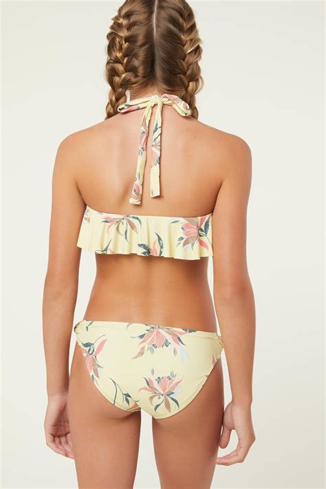 Girl S Casey Floral Hi Neck Top Set High Neck Bikini Set High Neck