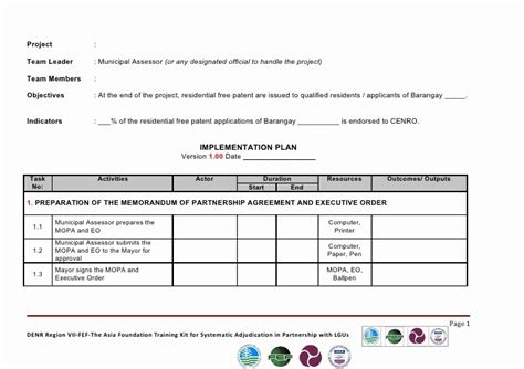 Ehr Implementation Plan Template